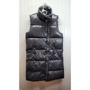 Bernardo Womens Puffer Vest With High Neck with Belt Strap & Snap Pockets